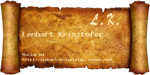 Lenhart Krisztofer névjegykártya