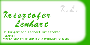 krisztofer lenhart business card